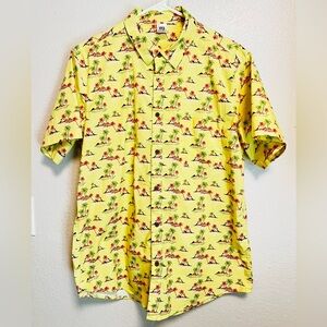 Quiet Storm Yellow Patterned Men's Shirt, Size Large